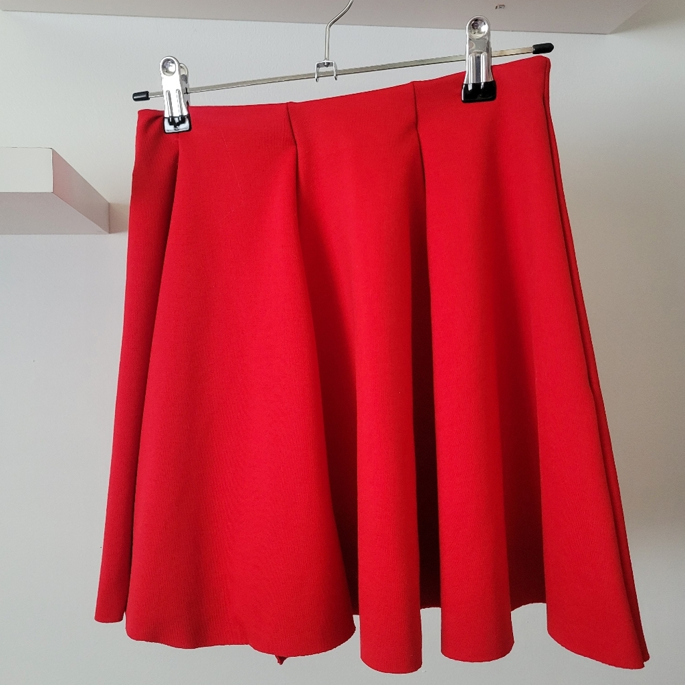 Zara Red Skater Skirt